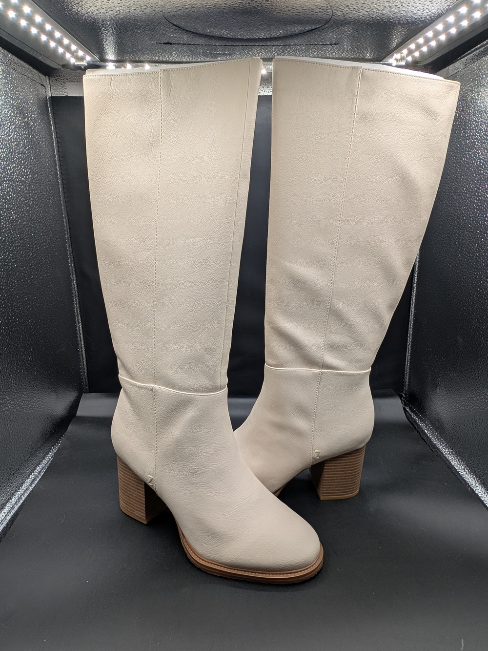 Zodiac Cream Knee-High Block Heel Boots